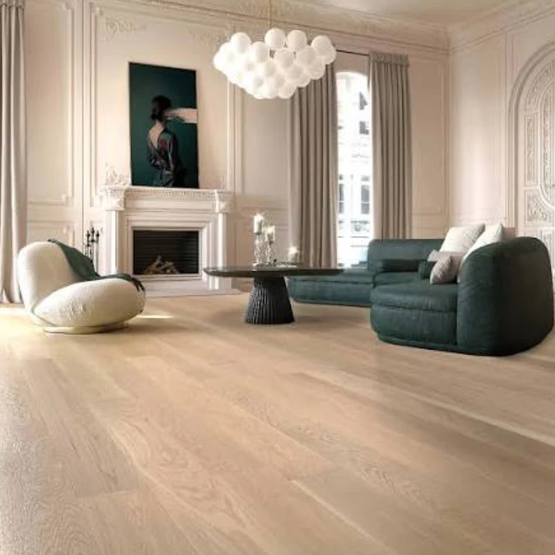 Buy Wide Plank Oak flooring with natural grain, warm tones, and a premium finish for spacious modern interiors